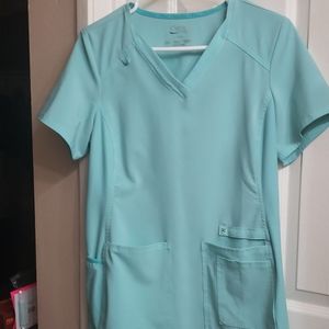 Cherokee Iflex Scrub Top Light Blue Size Small